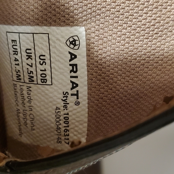 ARIAT ROUNDUP LEATHER WOMEN PULL ON COWBOY BOOT WIDE CALF. brown Gold Turquise. - Picture 12 of 16